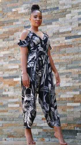 Rachel - Black  White Tropical 1