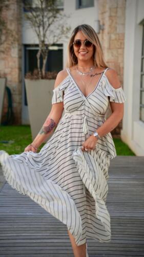 Rachel - White  Black Stripes 1